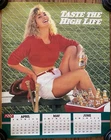 Vintage Miller High Life Beer Poster Sign Calendar 1988 Sexy Blonde Beer Babe