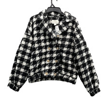 HYFVE Jacket Women Small Houndstooth Blazer Drop Shoulder Corpcore Old Money Y2k