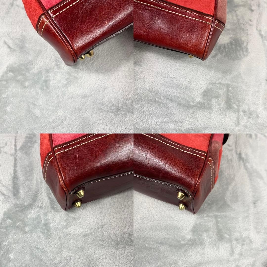 Coach Patchwork Suede Leather Mini Boston Bag Red… - image 15