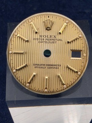 Genuine Rolex Oyster Perpetual Date 26mm Tapestry Dial Champagne Gold 69173
