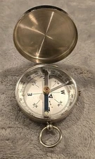 World Wars Era Pocket Compass Germany 1 3/4” Flip Cover & Locking Lever Beauty 
