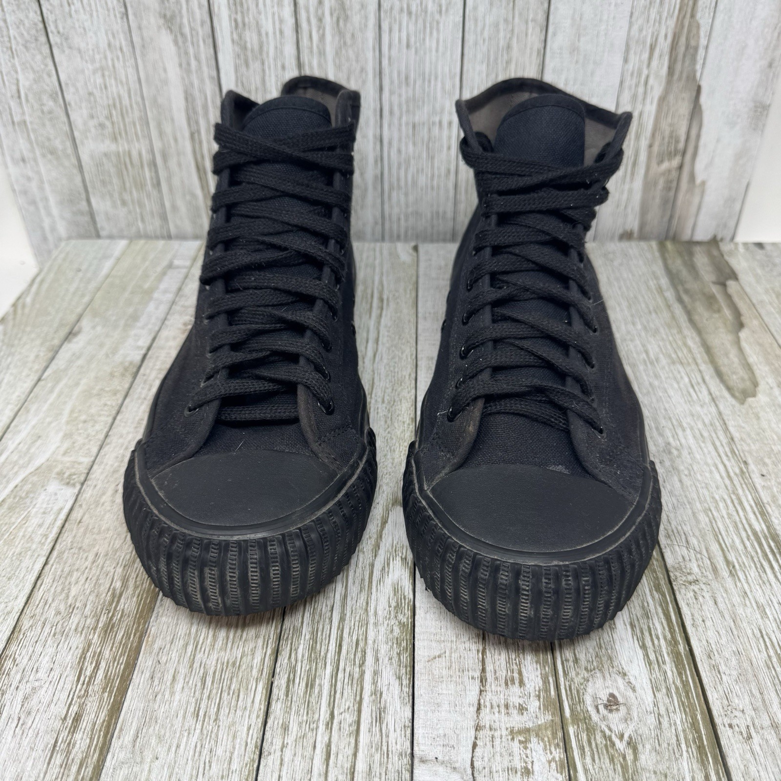 PF Flyers Sandlot Center Hi Top Atheltic Shoes Sneaker Black Mens 10 Womens 11.5