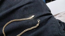 Gold Tone Curb Link Chain Bracelet Lobster Clasp No Stone Chain Style