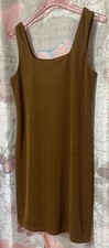 A NEW DAY Ribbed Tank Bodycon Dress Knit Brown Sleeveless Mini Sz S Lined