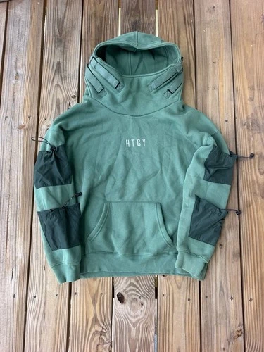 MFCT HTGY High Collar Techwear Hoodie Size XL Green - product listing photo