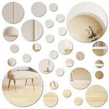 30 Pcs Self Adhesive Round Acrylic Mirror,Real Glass Round Mirror,Tiles Circl...