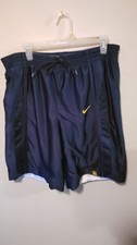 Vintage Nike Basketball Reversible Shorts Play On Player White Blue Mens