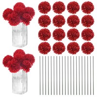 "11\" Kunst-ChrysanthemenbäLle 30Stk, Knallrot FüR Zuhause/Hochzeit/Party"