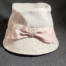 Glenover Gray Wool Felt Cloche Hat with Bow Accent, Vintage Women's Classic