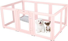 EVERFRONT Clear Acrylic Dog Playpen - Clear Dog Play Pen - Easy Assemble Acrylic