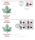 1966 Canada - 2x 5c Floral Emblems 429a Single & Block FDC Covers Better Cachets