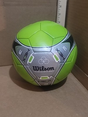 Wilson Hex Tournament Soccer Ball - Size 3 - Lime Green and Silver