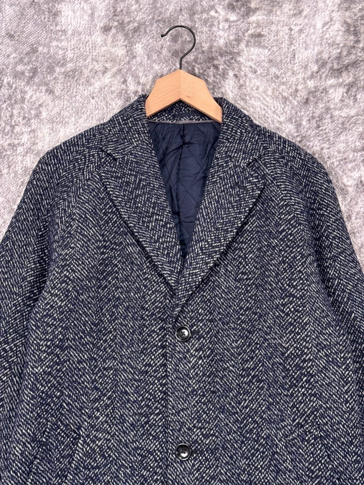 J Crew Topcoat 42 Mens Ludlow Wool Herringbone Tweed - Image 2 of 4