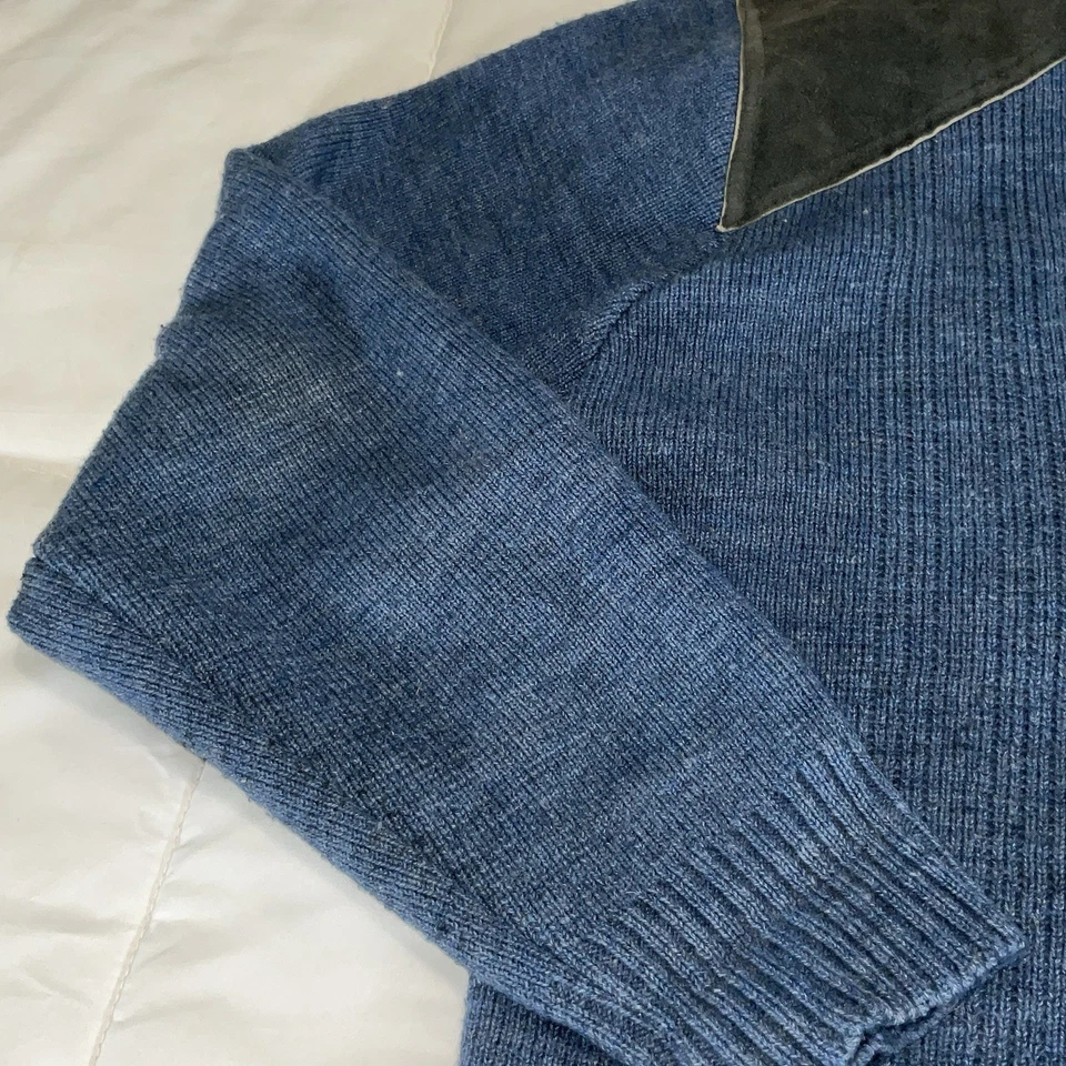 Винтажный J. Blair мужской XXL кардиган свитер замши плеча акценты дедушка Core  - Изображение 4 из 4