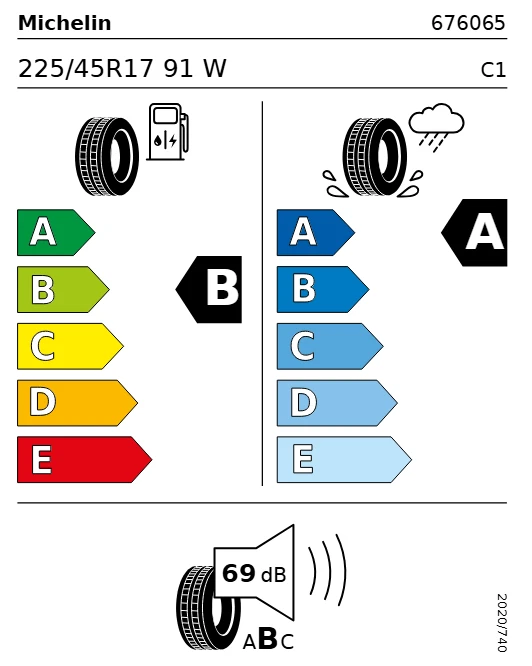 1x 225/45 R17 91W VOL Sommer Reifen Michelin Primacy 4  Demontage - Bild 3 von 3