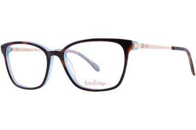 Lilly Pulitzer Rossi TE Eyeglasses Frame Women's Teal Tortoise Full Rim 53mm