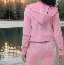 Juicy Couture OG Bling TRACKSUIT SET in Rose Size XL 199 NWT Valentine Gift