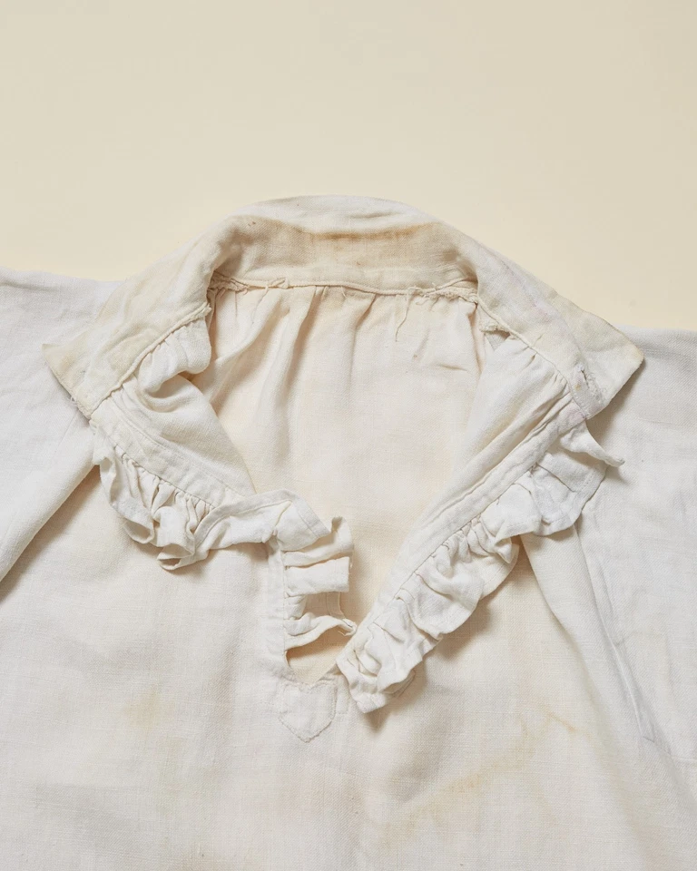 МУЖСКАЯ ЛЬНЯНАЯ РУБАШКА 1820-1830-х годов с оборкой спереди викторианская мужская большая - XL - Изображение 3 из 4