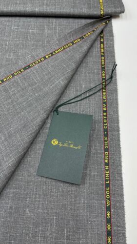 LORO PIANA SUMMERTIME Suiting Fabric GREY Wool Linen Silk Blend 3.50 meter - Picture 2 of 7
