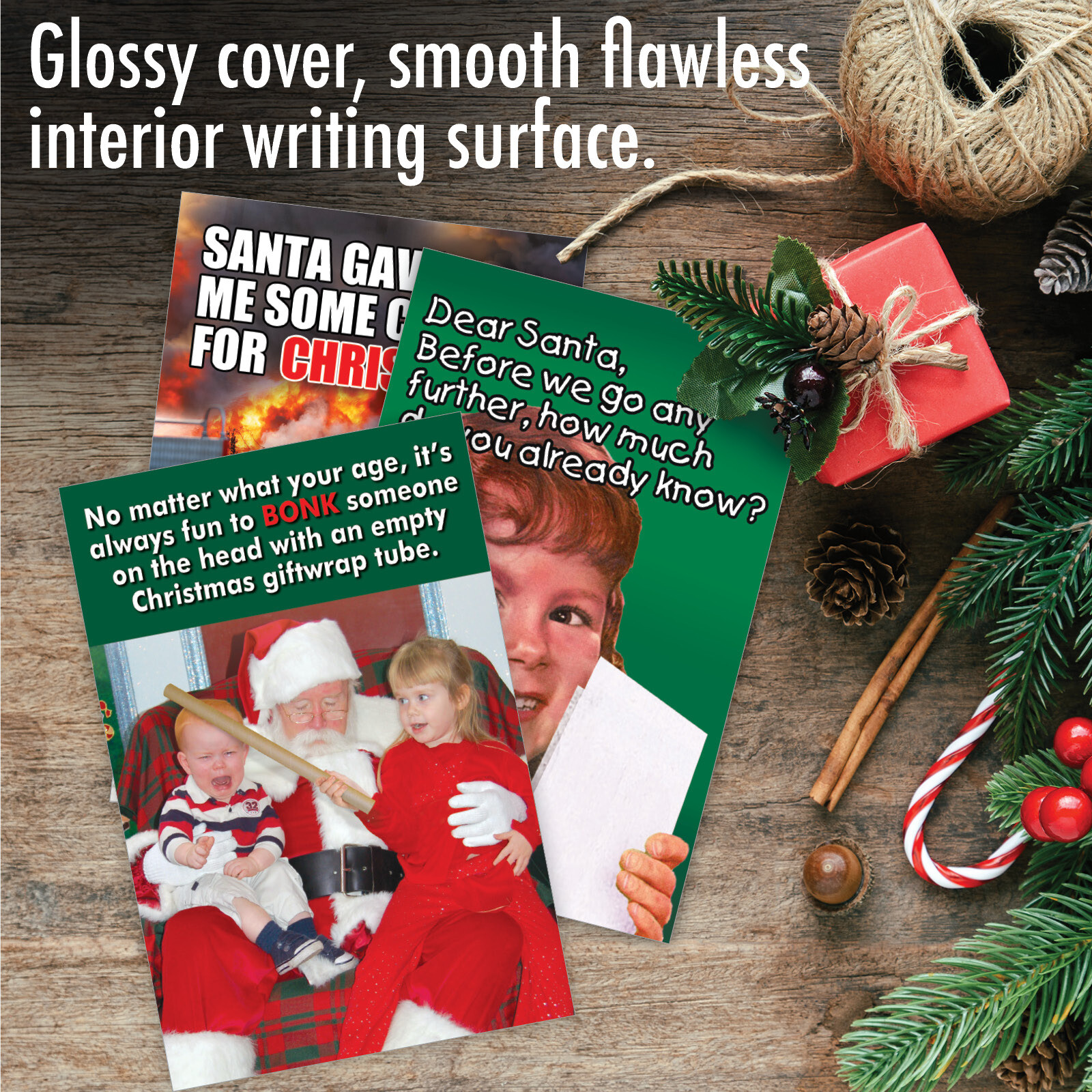 20 Asst'd Set Funny Christmas Cards w/Envelopes (10 Designs) Holiday Children