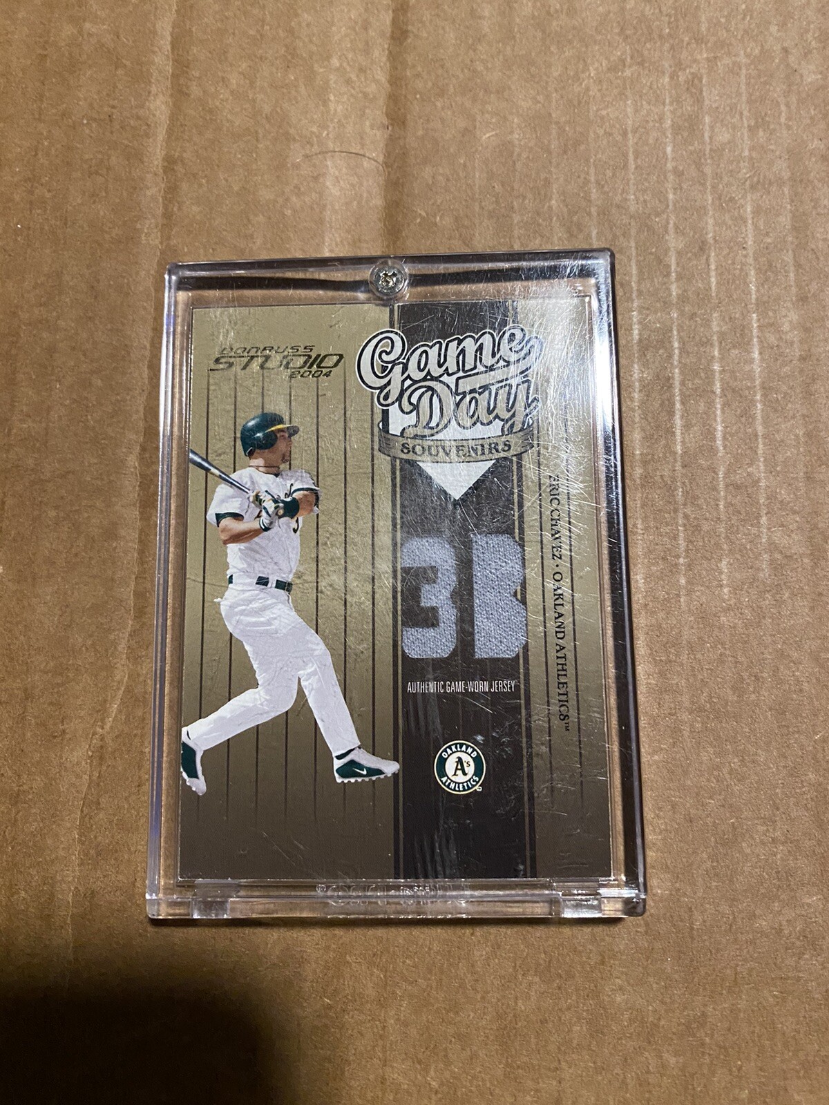 2004 Donruss Studio - Game Day Souvenirs Position #GD-62 Eric Chavez 112/150 A's