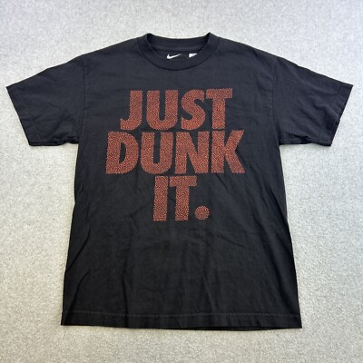 Nike Shirt Mens Medium Black Basketball Just Dunk It Graphic Casual Adult | eBay