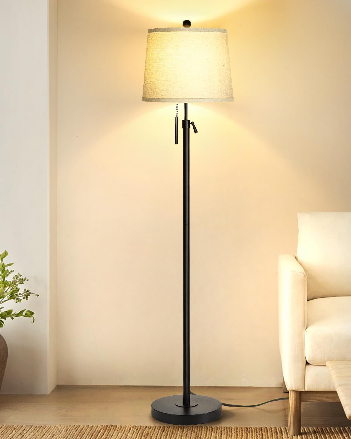 Floor Lamps for Living Room, Modern Floor Lamp Adjustable Height Standing Lam...