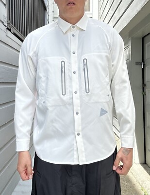 And Wander Tech Long Sleeve Shirt White 3M Reflective Brand New W Tags $327