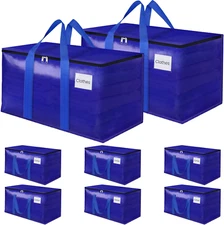 8 Pack Moving Storage Bags Heavy-Duty with Zippers and Reinforced Handles, Movin