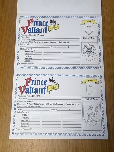 Prince Valiant: The Storytelling Game - Suplemento PAD DE PERSONAJES - Nuevo - Imagen 4 de 12