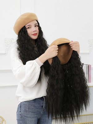 Winter Beret Fashion Long Curly Hair 