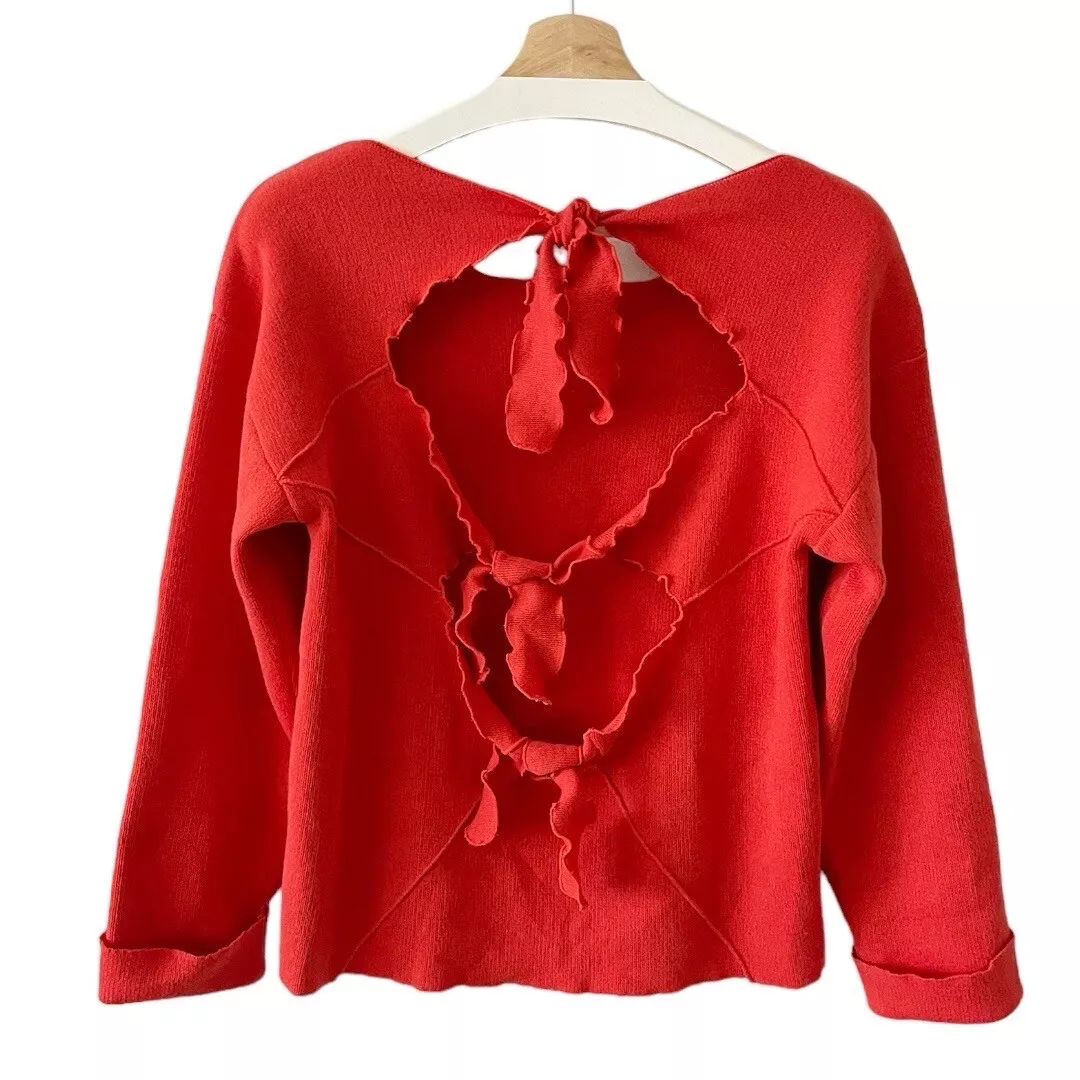 Open back clearance knot bow sweater