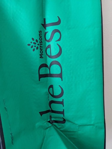 2x Morrisons THE BEST premium shopping bags for life Green Plain WOVEN NEW - Picture 8 of 12
