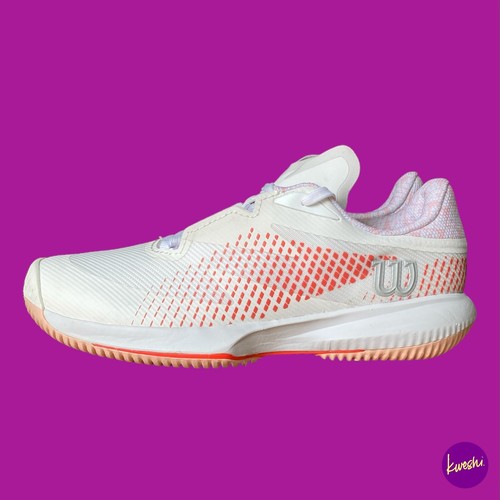 Wilson Scarpe da Tennis Donna Kaos Swift 1.5, Bianco/Tropical Peach UK4.5/EU 37 1/3 - Foto 5 di 6