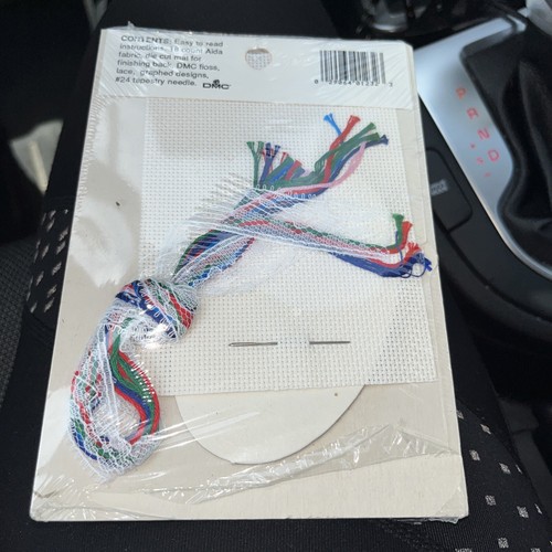 NEW DMC DESIGNS FOR THE Needle "KITTY" Ornament Counted Cross Stitch Kit w/ Lace - Afbeelding 2 van 3