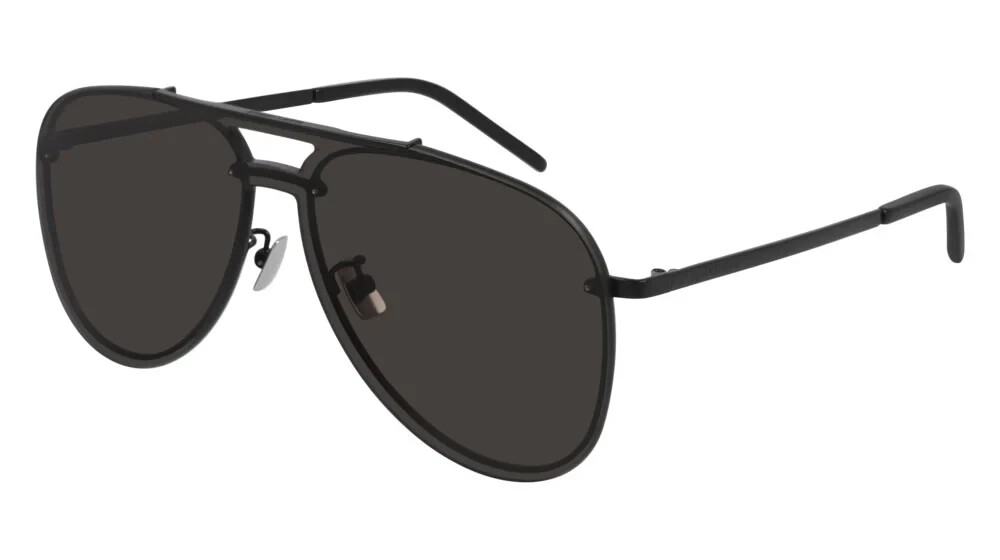 AUTENTICI OCCHIALI DA SOLE SAINT LAURENT CLASSIC 11 MAST 003 NERO GRIGIO SCURO LENTI ARGENTO