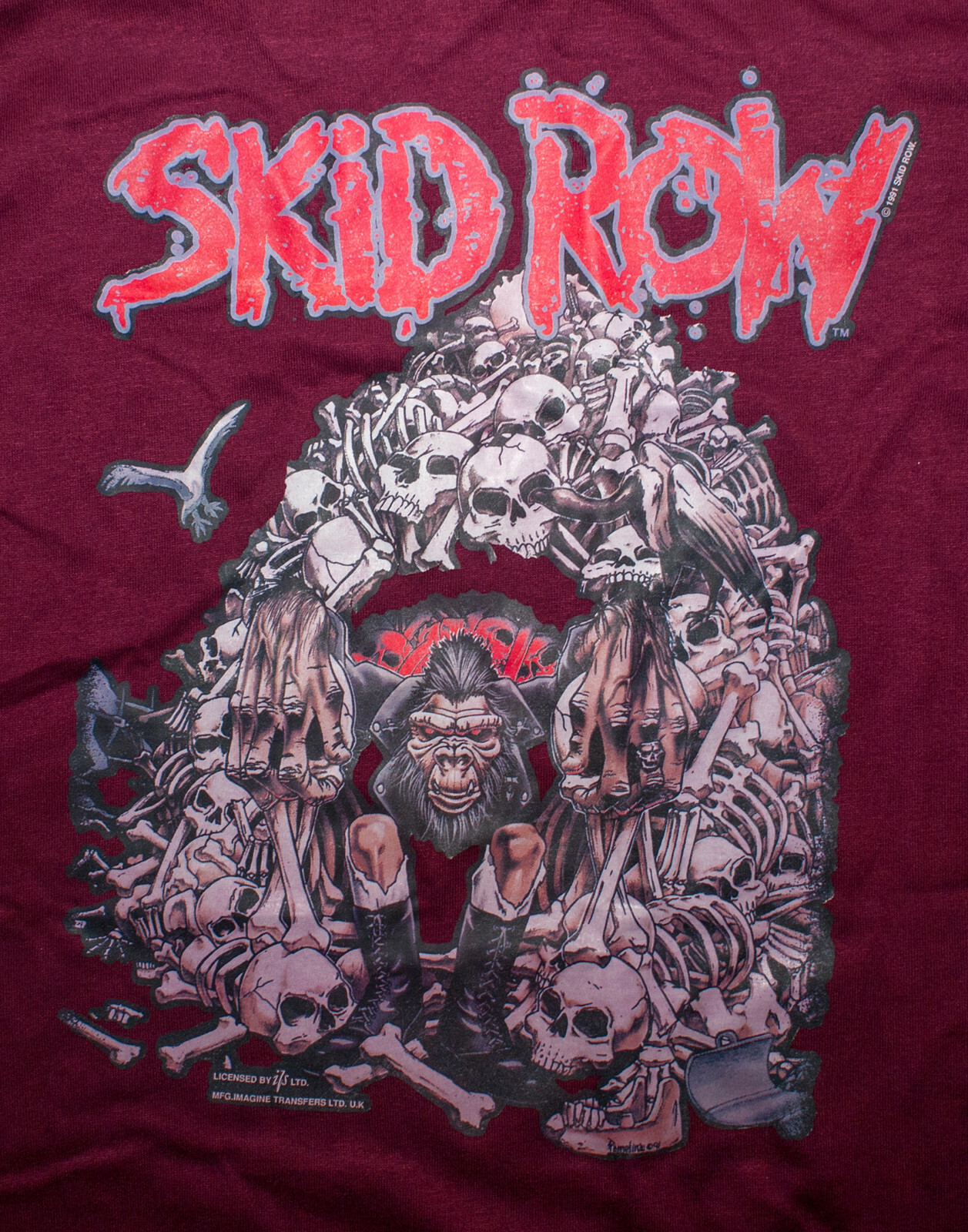 FILA T shirt vintage anni '90 Skid Row punto singolo band concerto metal nuova schiava da grind M L