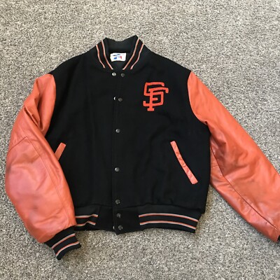 Vintage San Francisco Giants Jacket USA Pyramid Wool Leather Coat