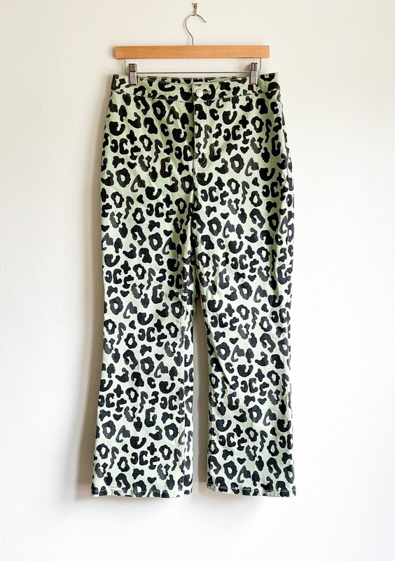 Gorman green animal print Sweet Spot Jean Size 8? 12 AUS flared leg new with tag