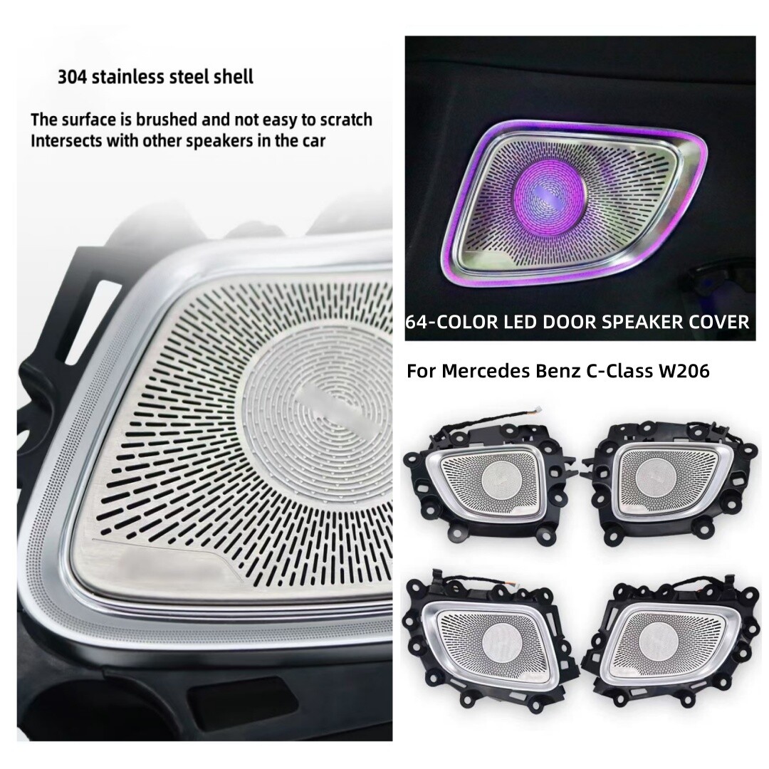 W206 64 Colors Ambient Light Inner Door Speaker Cover For Mercedes
