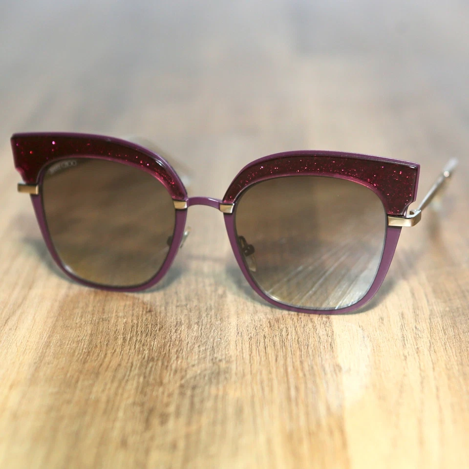 230 美元 JIMMY CHOO Rosy/S 2KJ92 51 20 140 紫色闪光渐变太阳镜意大利 — 第 4/4 张图片