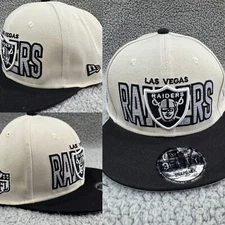 Las Vegas Raiders Hat Cap Snapback Cream Black Off White New Era LA Oakland gang