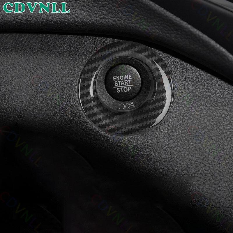 For Jeep Cherokee 2014-2022 ABS Carbon Fiber One-Click Startup Button Cover Trim