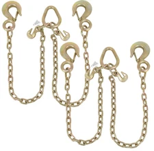 2Pk G70 V-Chain Bridle Tow w/ 1/2" Slip Hook w/ Safety Latch 3' Leg 4700 # WLL