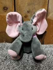 Child  s Peek-A-Boo Elephant Gray  Pink Animatronic Plush Toddler