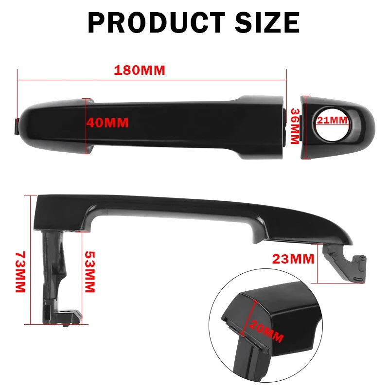 Manija de puerta negra exterior de coche 82651-2H000 para Hyundai I30 FD 2007-2012 Foto 2 de 4
