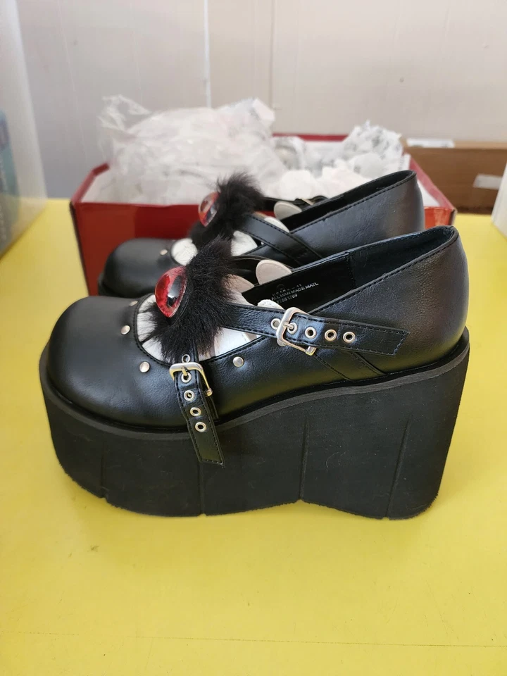 Zapatos Mary Jane Demonia para mujer Kera 11 Criss plataforma cuña talla 8 Foto 2 de 4