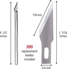 Knife Blade Cutter Non-slip Handle Arts Craft Cutting Tool Wood Paper 105 Blades