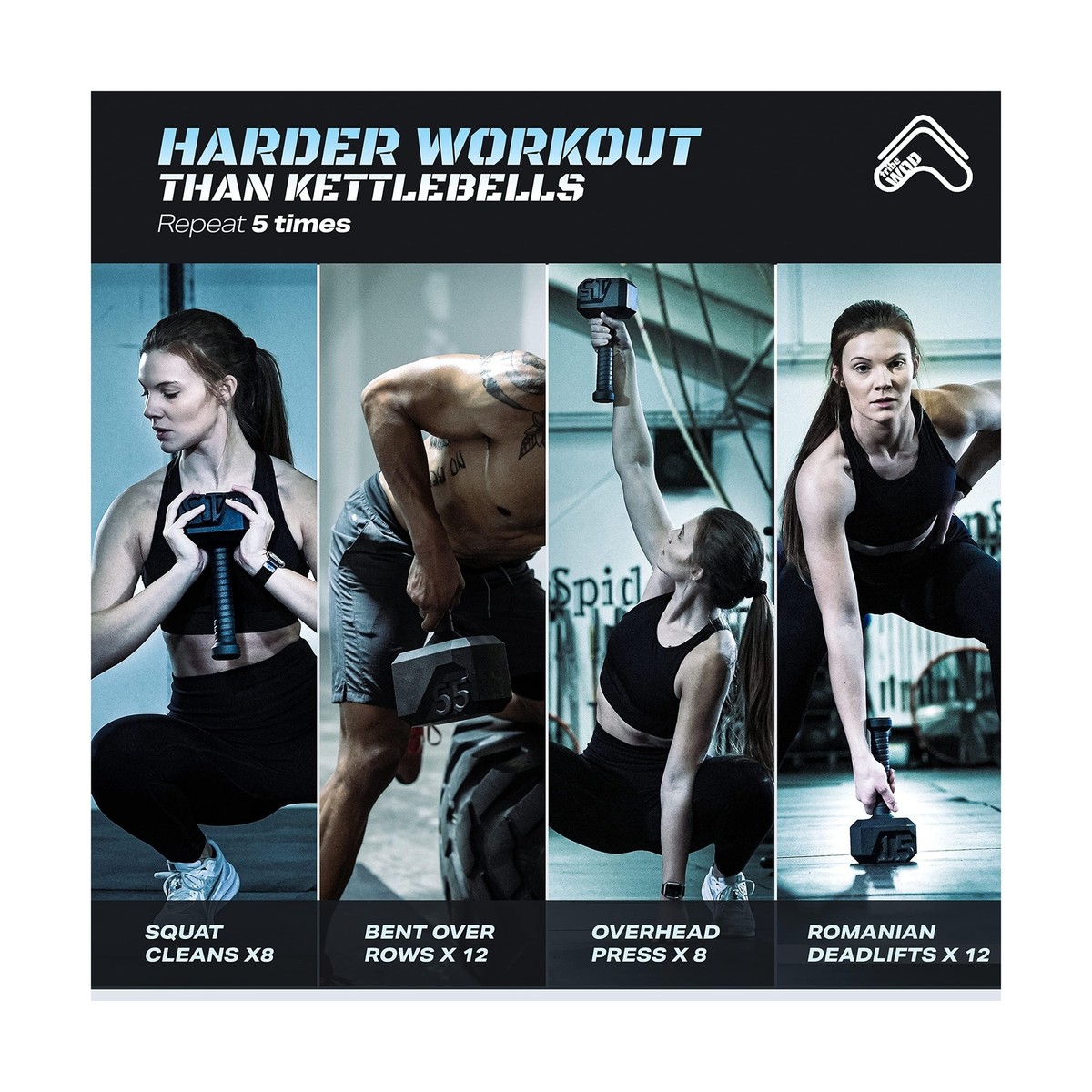 Tribe WOD Hammer Kettlebell 7 kg - Crosstraining trainingsapparatuur voor spieropbouw, cardiofitness, gewichten voor dames en heren