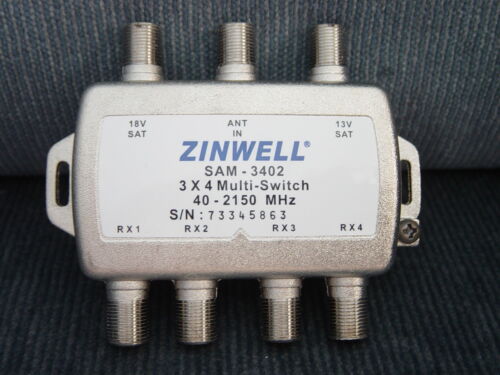 New 3x4 Zinwell Multiswitch Shaw Direct Starchoice Bell TV Satellite FTA Ku Band - Photo 1 sur 2